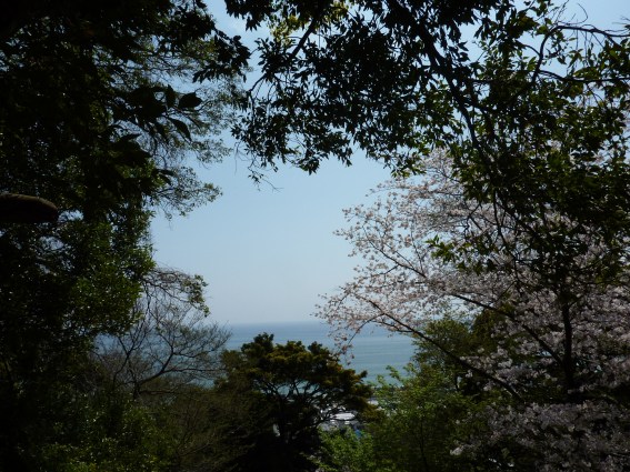 20 - La baie de Suruga vue de l'escalier du sanctuaire